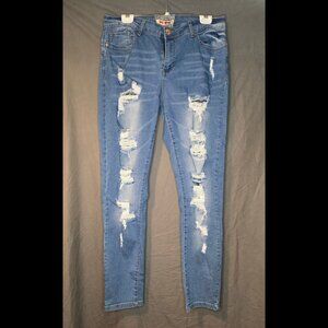 Hot Kiss Stretchy Distressed Skinny Jeans sz 18